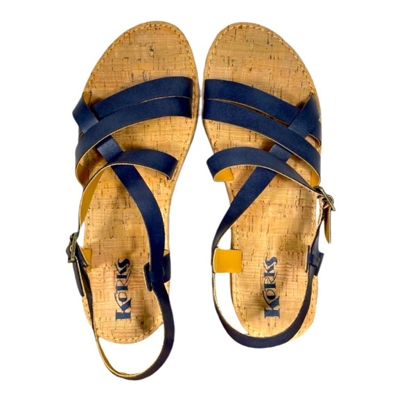 Korks Jerrik Women's Size 9 Shoes Blue Faux Leather Strappy Comfort Sandal - Picture 2 of 5